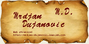 Mrđan Dujanović vizit kartica